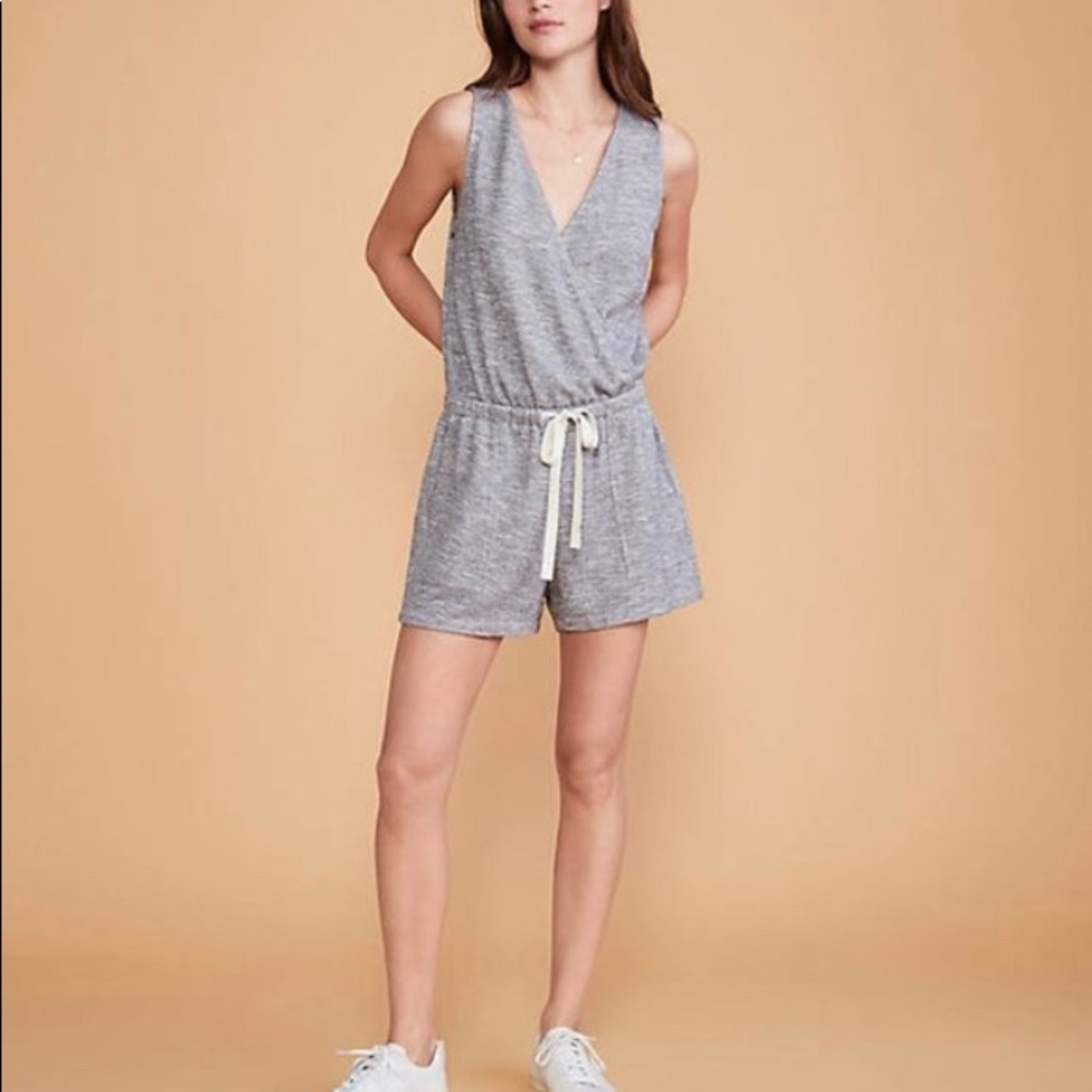 Lou & Grey Lightweight Terry Drawstring Romper - image 1